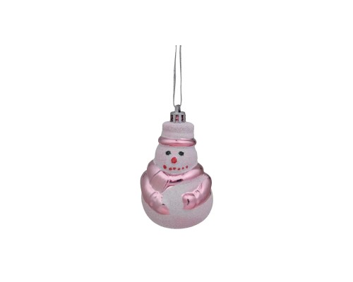 Ялинкова іграшка Chomik Сніговик 2 шт 8 см білий з рожевим (5900779839243)