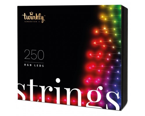 Гірлянда Twinkly Smart LED Strings RGB 250, BT+WiFi, Gen II, IP44 кабель чор (TWS250STP-BEU)