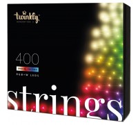 Гірлянда Twinkly Smart LED Strings RGBW 400, BT+WiFi, Gen II, IP44, кабель ч (TWS400SPP-BEU)