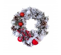 Різдвяний вінок Novogod`ko Ностальгія з декором засніжений 15 см (904492)