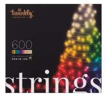 Гірлянда Twinkly Smart LED Strings RGBW 600, Gen II, IP44, довжина 48м, чорний (TWS600SPP-BEU)