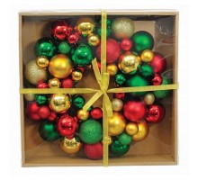 Різдвяний вінок Jumi з ялинкових пластикових кульок 34 см Різнобарвний (5900410379152)