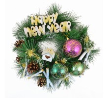 Украшение декоративное YES! Fun венок Happy New Year 15 см (904321)
