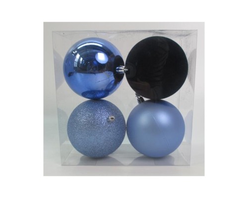 Ялинкова іграшка Novogod`ko 4 шт блакитний 10 cм (974423)