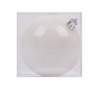 Ялинкова іграшка Novogod`ko куля пластик, 8 cм, біла, матова (974038)