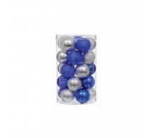 Ялинкова іграшка Jumi mix 25 шт (6 см) срібн., синій (5900410400221)