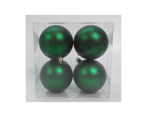 Ялинкова іграшка Novogod`ko набір куль пластик, 8см, 4 шт, зелений матовий (974528)
