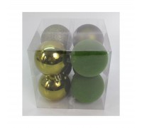 Ялинкова іграшка Novogod`ko 8 шт оливковий mix 6 см (974411)