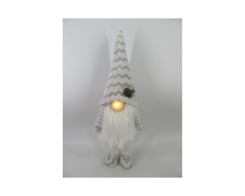 Новорічна фігурка Novogod`ko Гном білий, 60см, LED ніс (974626)