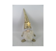 Новорічна фігурка Novogod`ko Гном в золотому колпаку, 44 см, LED зірка (974623)