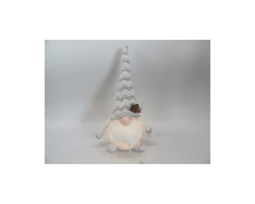 Новорічна фігурка Novogod`ko Гном білий, 35 см, LED тіло (974625)