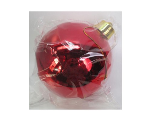 Ялинкова іграшка Novogod`ko куля пластик, 20cм, червона, глянець (974075)