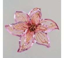 Украшение декоративное YES! Fun Цветок пуансеттии полупрозрачный розовый, 23*23см (750310)
