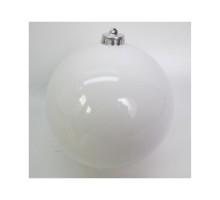 Ялинкова іграшка Novogod`ko куля пластик, 15cм, біла, глянець (974065)