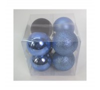 Ялинкова іграшка Novogod`ko 8 шт блакитний mix 6 см (974409)