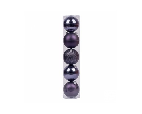 Ялинкова іграшка Novogod`ko 5 шт темно-фіолетовий 7 cм (974034)