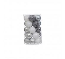 Ялинкова іграшка Jumi mix 25 шт (6 см) срібл., білий (5900410400245)