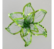 Ялинкова іграшка YES! Fun квітка пуансетії Розкіш напівпрозора зелена, 23*23см (750302)