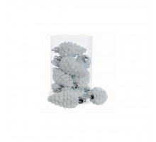 Ялинкова іграшка Jumi Шишки, 12 шт (6 см) білі (5900410545519)
