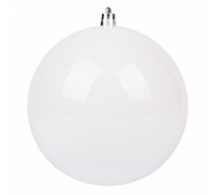 Ялинкова іграшка Novogod`ko куля, пластик, 8 cм, біла, глянець (974035)