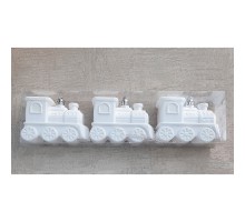 Ялинкова іграшка Jumi Потяг, 3 шт, пластик, білий (5900410370616)