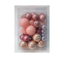 Ялинкова іграшка Novogod`ko набір куль №2, 39 шт рожевий (974440)