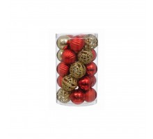 Ялинкова іграшка Jumi mix 25 шт (6 см) червон., золот (5900410400214)