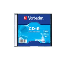Диск CD Verbatim CD-R 700Mb 52x 1шт Slim Case (43347-1disk)