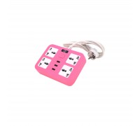 Мережевий фільтр живлення Voltronic TВ-Т15, 4роз, 3*USB Pink (ТВ-Т15-Pink)