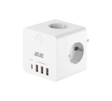 Мережевий фільтр живлення 2E 3*USB-A, 1*USB-C, white (2E-AD431WH)