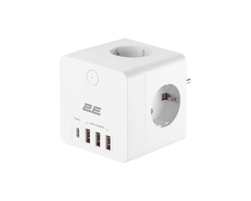 Мережевий фільтр живлення 2E 3*USB-A, 1*USB-C, white (2E-AD431WH)