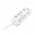 Мережевий фільтр живлення 2E 8XSchuko, 3G*1.5мм, 4*USB-A, 3м, white (2E-SP815M3USBWH)