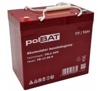 Батарея до ДБЖ polBAT AGM 12V-50Ah (PB-12-50-A)