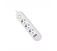 Мережевий фільтр живлення Voltronic F03U, 3роз EU, 3*USB White (F03U-White)