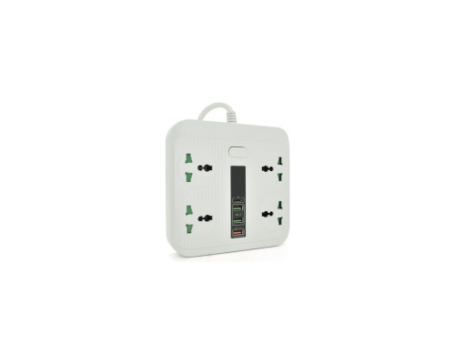 Мережевий фільтр живлення Voltronic TВ-Т18, 4роз, 2*USB+PD White (OS-Т18-White)