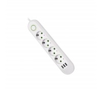 Мережевий фільтр живлення Voltronic F04U, 4роз EU, 3*USB White (F04U-White)