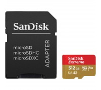 Карта пам'яті SanDisk 512GB microSD class 10 UHS-I U3 V30 Extreme (SDSQXAV-512G-GN6MA)