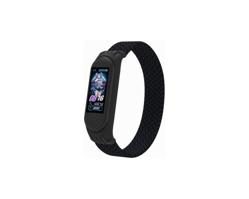 Ремінець до фітнес браслета Armorstandart Braided Solo Loop для Xiaomi Mi Band 7/6/5/4 Black size L (ARM58763)