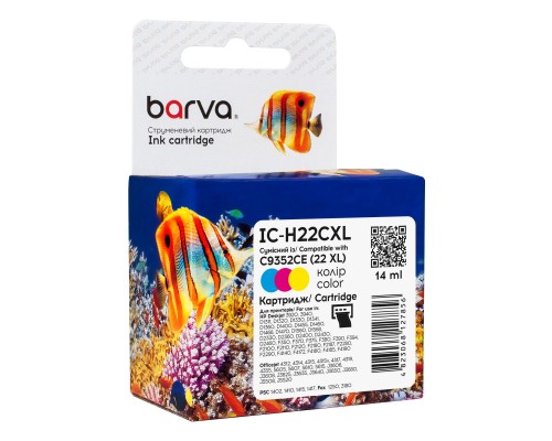 Картридж Barva HP 22XL color/C9352CE, 14 мл (IC-H22CXL)