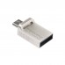USB флеш накопичувач Transcend 32GB JetFlash OTG 880 Metal Silver USB 3.0 (TS32GJF880S)