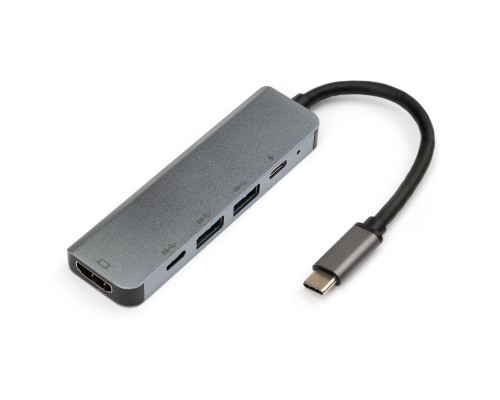 Концентратор Vinga Type-C to 4K HDMI+USB3.0+2*PD aluminium (VCPHTC5AL)