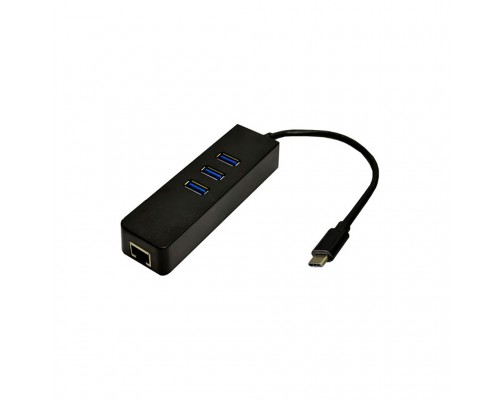 Перехідник Dynamode USB 3.1 Type-C - RJ45 Gigabit Lan, 3*USB 3.0 (USB3.1-TypeC-RJ45-HUB3)