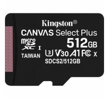 Карта памяти Kingston 512GB microSDXC class 10 UHS-I U3 V30 A1 Canvas Select Plus (SDCS2/512GBSP)