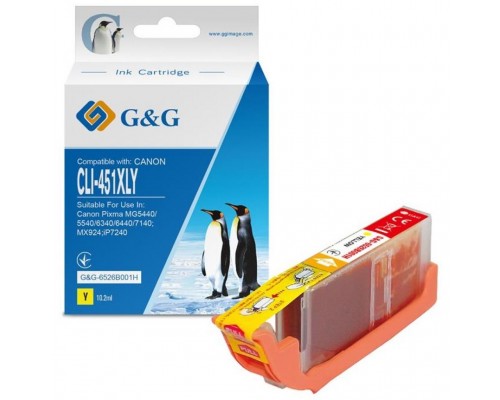 Картридж G&G Canon CLI-451Y Yellow (G&G-6526B001H)