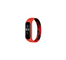 Ремінець до фітнес браслета BeCover Elastic Nylon Style для Xiaomi Mi Smart Band 5/6 (Size L) Black-Red (706157)