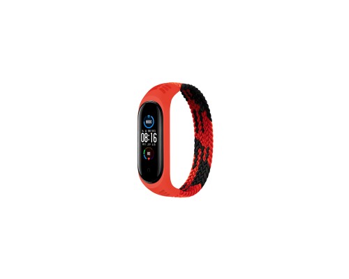 Ремінець до фітнес браслета BeCover Elastic Nylon Style для Xiaomi Mi Smart Band 5/6 (Size L) Black-Red (706157)