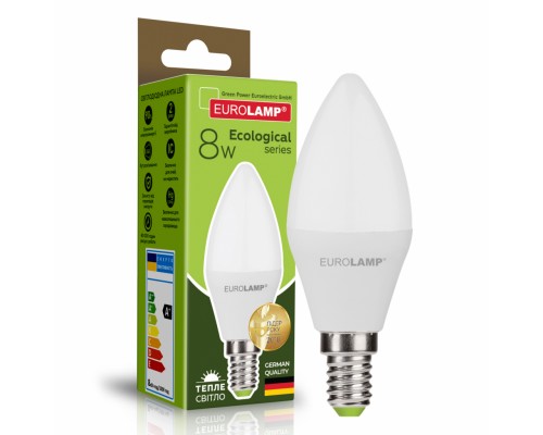 Лампочка Eurolamp LED CL 8W E14 3000K 220V (LED-CL-08143(P))