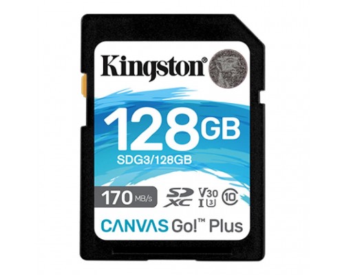 Карта памяти Kingston 128GB SDXC class 10 UHS-I U3 Canvas Go Plus (SDG3/128GB)