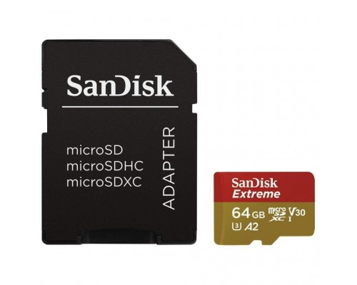 Карта пам'яті SanDisk 64GB microSD class 10 UHS-I U3 A2 EXTREME (SDSQXA2-064G-GN6AA)