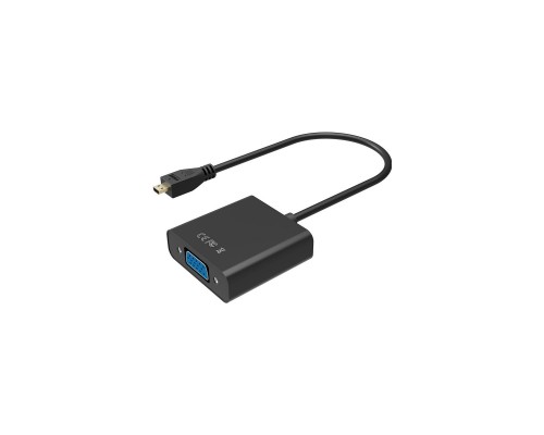 Перехідник micro HDMI M to VGA F 0.3m 4K/2K Black Voltronic (YT-C-mcHDMI(M)/VGA(F)-B)